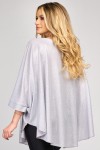 Bluza cu manseta din lurex argintiu