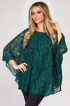 Bluza cu manseta din dantela verde inchis