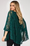 Bluza cu manseta din dantela verde inchis