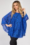 Bluza cu manseta din dantela albastra