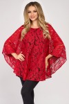 Bluza cu manseta din dantela rosie
