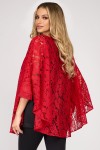 Bluza cu manseta din dantela rosie