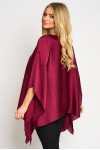 Bluza cu maneca clopot din satin bordo