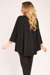 Bluza cu manseta din lurex negru