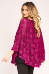 Bluza cu manseta din dantela magenta