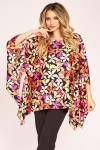 Bluza din satin cu flori colorate