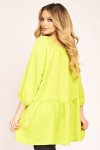 Bluza baby doll din satin verde neon