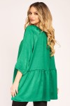 Bluza baby doll din satin verde