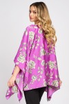 Bluza din satin cu flori pe fond violet