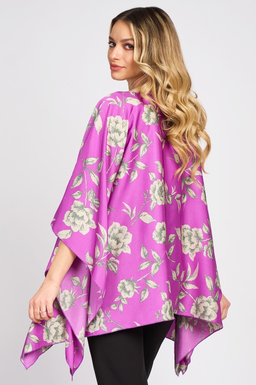 Bluza din satin cu flori pe fond violet