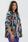 Bluza cu manseta din satin multicolor 