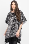 Bluza din satin cu franjuri animal print 