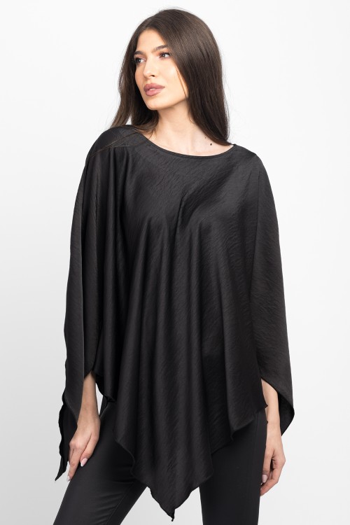 Bluza romb din satin negru