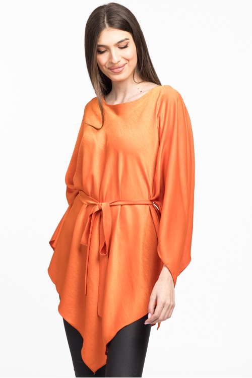 Bluza romb din satin oranj