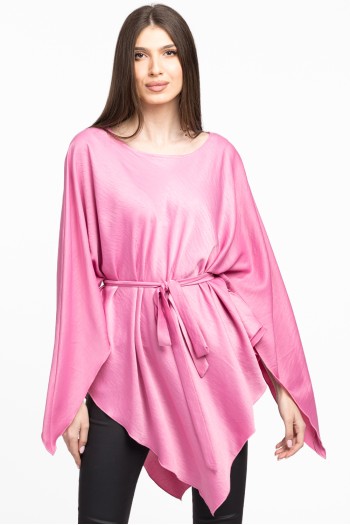 Bluza romb din satin roz 