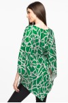 Bluza romb din satin verde imprimat