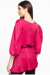 Bluza petrecuta din satin roz ciclam 