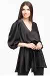 Bluza petrecuta din satin negru