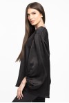 Bluza neagra din satin cu maneci ample