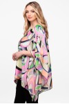 Bluza din satin imprimat cu maneca clopot