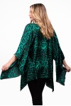 Bluza din satin animal print verde cu maneca clopot 