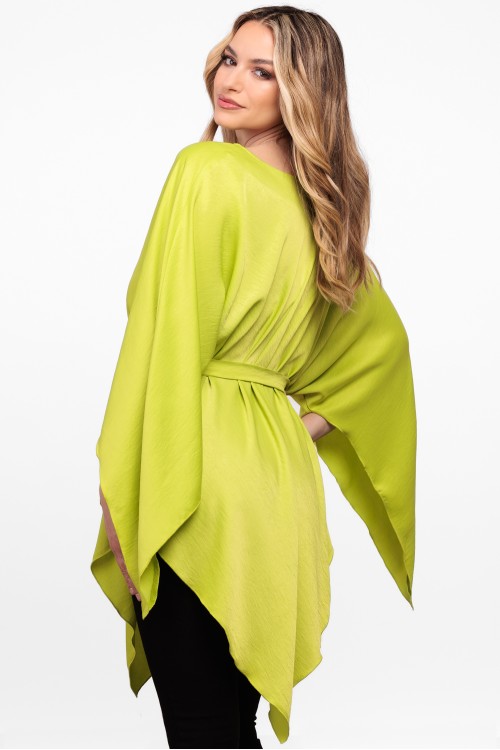 Bluza romb din satin neon 