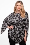 Bluza romb din satin imprimat negru cu alb