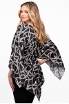 Bluza romb din satin imprimat negru cu alb