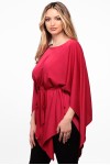 Bluza romb din satin rosu cireasa