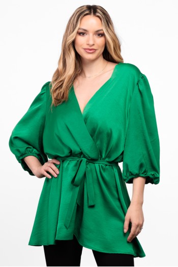 Bluza petrecuta din satin verde