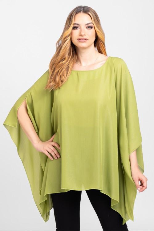 Bluza din voal peliculizat verde lime