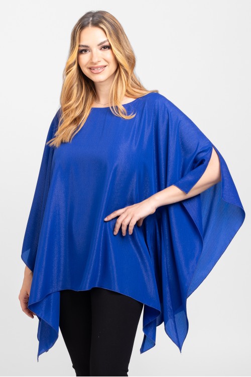 Bluza din voal peliculizat albastru electric