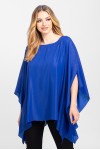Bluza din voal peliculizat albastru electric