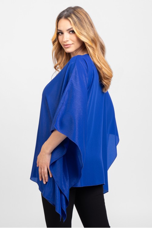 Bluza din voal peliculizat albastru electric