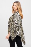 Bluza cu maneca clopot din satin print zebra