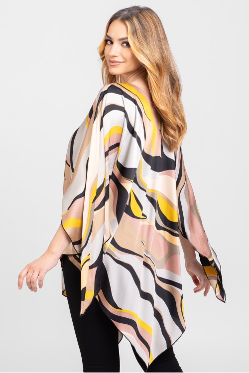 Bluza romb din satin print abstract