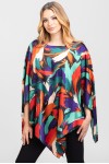 Bluza romb din satin print abstract multicolor