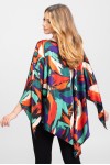 Bluza romb din satin print abstract multicolor