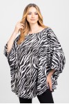 Bluza din satin cu manseta print zebra