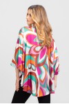 Bluza cu manseta din satin multicolor