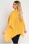 Bluza cu maneca clopot din voal galben