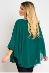 Bluza cu manseta din voal verde inchis