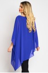 Bluza asimetrica din voal albastru