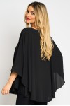 Bluza cu manseta din voal negru