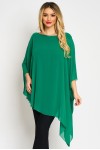 Bluza asimetrica din voal verde deschis