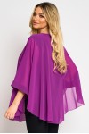 Bluza cu manseta din voal fucsia