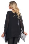 Bluza cu maneca clopot din voal negru