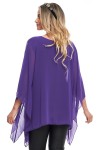 Bluza cu maneca clopot din voal mov