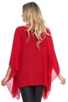 Bluza cu maneca clopot din voal rosu