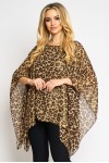 Bluza cu maneca clopot din voal  animal print